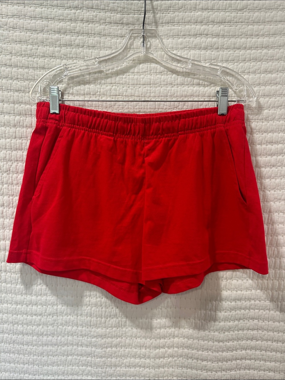 H&M Bright Red Pull-On Cotton Athletic Shorts
